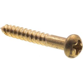 Prime-Line 9207461 Wood Screws, Round Head, Phillips Drive, #6 X 1 In., Solid Brass (25 Pack)