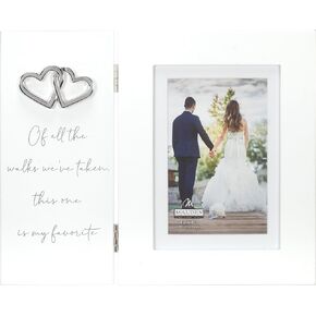 Malden International Designs Wedding 4x6 Hinged Picture Frame with Sentiment and Metal Attachment Of all the walks we’ve taken this one is my favorite Quality MDF Wood White