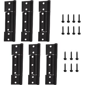 6-Pack Black Screen Door Hinge, 1/8 in Larson Grooved Center Residential Storm Door Hinge, Offset Center Leaf