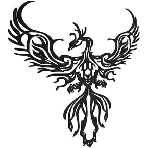 VOSAREA Metal Phoenix Wall Decor Iron Wall Art Black Hanging Iron Phoenix Shaped Wall Sculpture for Home Kitchen Backyard Office