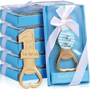 30 Pack My 1st Birthday Party Favor Supplies Present for Guest 1 Bottle Opener First Anniversary Decoration Souvenirs Souvenir Return Gift for Boy or Girl (Blue)