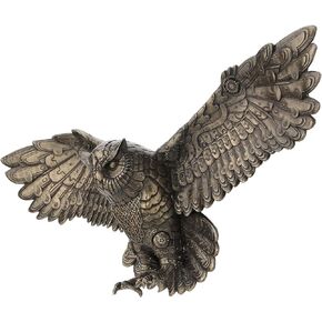Veronese Design 21 5/8 Inch Steampunk Owl Open Wings Cold Cast Resin Bronze Finish Animal Wall Sculpture Plaque