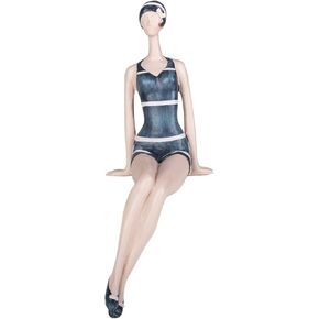 Beachcombers 11.4" Resin Lady Shelf-Sitter Blue Suit Blue