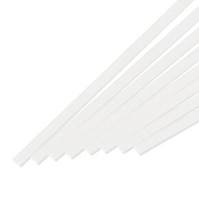 MECCANIXITY 20pcs ABS Rectangle Rod, 1.5x5x250mm ABS Plastic Stick Solid Bar, White Plastic Rods Assortment Kit for DIY Architectural Model Building Making