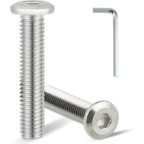 M8 x 40 mm 25Pcs Flat Head Hex Socket Cap Screws Bolts with Hex Spanner,Furniture Bolts,Countersunk Connector Screws,304 Stainless Steel 18-8,Hex Drive, Bright Finish, Fully Machine Thread