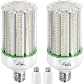 120W LED لمبة ضوء الذرة 2 حزمة، LED استبدال معدن هاليد HPS CFL 500 وات HID مصباح، 5000K E39 Mogul Base LED مصباح الذرة، لإضاءة المنطقة، مستودع مصنع وقوف السيارات، علب الأحذية، ضوء الخليج