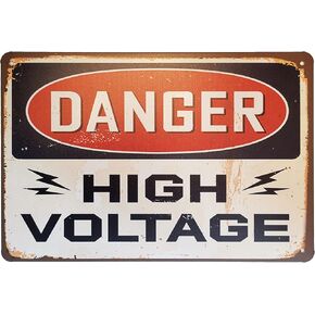ERLOOD Danger High Voltage Vintage Metal Tin Sign Outdoor Road Signs Decor 12 X 8