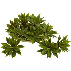 Nearly Natural 6110-S12 Agave Succulent Plant, Mini, Set of 12