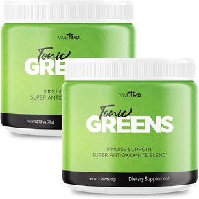 Tonic Greens Powder Vitamin Boost Supplement Official Formula - Natural Green Blend Energy Supplement Extra Strength - BCAA L-Glutamine Vitamin B6, Revolutionary Energy Fix Solution Reviews (2 Pack)