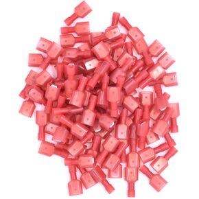 100pcs Fully Insulated Wire Crimp Terminal Nylon Quick Connectors Wiring Spade (Female)