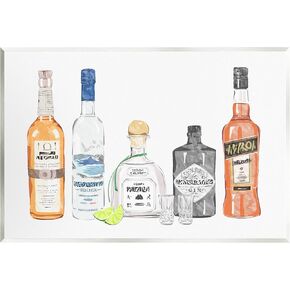 Stupell Industries Mixed Bar Liquor Bottles Wood Wall Art, Design by Ziwei Li