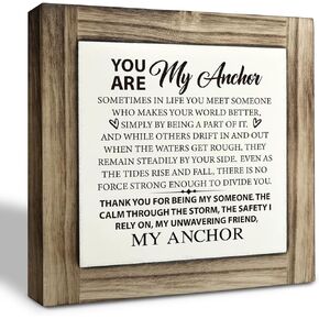 Friend Decor Sign, Friendship Gift, Box Wood Plaques Desk Décor, Friend Signs for Home Decor, Best Friend Room Decor, Bridesmaid Gift, Friend Gift for Birthday Christmas Graduation, You Are My Anchor