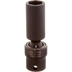SUNEX TOOLS 315umd 3/8-Inch Drive 15-Mm Deep Universal Impact Socket