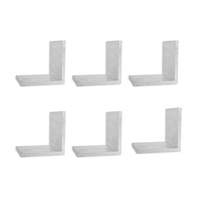 Aluminum Angle Profile Support 6063, 1/4" Thickness, L Shape Bracket, Structural Angle Aluminum Stock, 90 Degree Angled Aluminum Extrusion, 3.1 x 3.1 x 3.1 in(6 Pack)