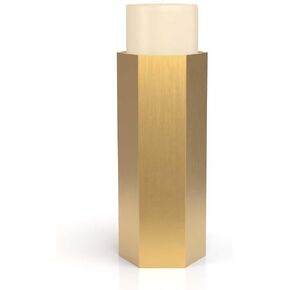 Pilgrim Home and Hearth Luxury Brass Hexagon Candle Holder 6 inchs Tall