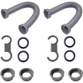 Flexible Sink Drain Pipe Kit, 1-1/2 P-Trap with Adapter, Bathroom Sink Drain, for Kitchen Sink Drain kit &Garbage Disposers (Gray)