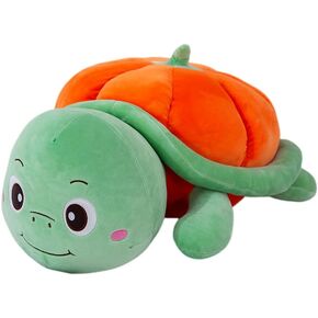 XIYUAN Stuffed Pumpkin Turtle Plush Toy, 20 inch Turtle Stuffed Animal, Turtle Plush Cuddly Soft Pillow, Marine Stuffed Animal, Turtle Plush Pillow（Orange）