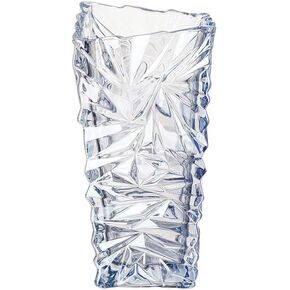 Modern Glass Vases Ice Cracking Style Flower Vase Desktop Ornaments Propagation Station Plant Holder for Home Wedding Decor (Ice Crack, Amber)