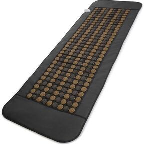 UTK 70 x 24 Inch 238 Tourmaline & 32 Jade Stone Far Infrared Heating Pad for Full Body Pain Relief with Smart Remote Controller and Carry Bag, Gray