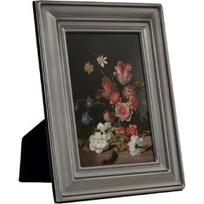 4x6 Picture Frame, Vintage Metal Frame with Real Glass and Velvet Backing, 4x6 Photo Frame for Tabletop or Wall, Home Decor, Photo Gallery, Great for Weddings, Graduations, Events, Portraits, Black