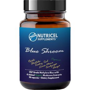 Methylene Blue (USP Grade) 1 Bottle 50 Capsules, with Mushroom Extracts: Lion's Mane, Reishi, Cordyceps, Chaga, Shiitake, Turkey Tail