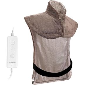 XXXL Large Heating Pad for Back Neck and Shoulders - Fast Heat Electric Heating Pad with Waist Strap for Muscle Pain and Cramps - 3 Heat Settings with Auto Shut-Off, Brown-38''x 26''