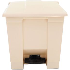 Rubbermaid Commercial Step Waste Container, 17.1" x 15.8" x 16.3", Beige