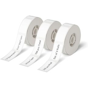 NIIMBOT Thermal Label 3 Rolls Set Home School Office Storage and Organization for NIIMBOT D11 D110 D101 H1S Label Maker (1222WHITE)