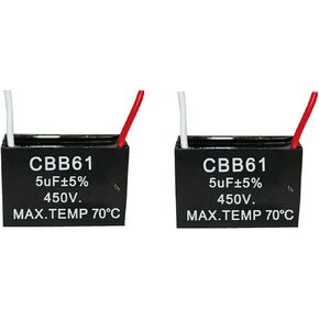 2 قطعة 450 فولت 5 فائق التوهج CBB61 محرك مروحة السقف تشغيل مكثف 2 سلك 50/60 هرتز in Kuwait