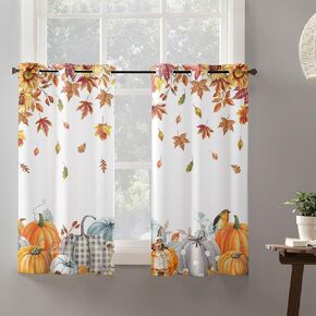 Window Curtains with Grommet Top Scary Halloween Window Panels Drapes Black Bats on Vintage Texture for Bedroom Living Room Kitchen Decor, 27.5x39inx2
