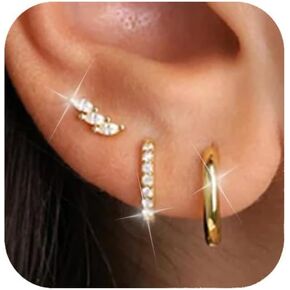 GEORGE · SMITH Earrings for Women Dainty silver Earrings|925 Sterling silver Cartilage Earring Hypoallergenic|Earring Set for Multiple Piercing Small Hoop Earrings Gift for Her