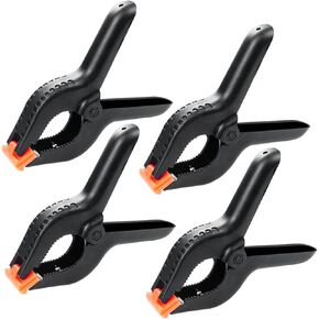 4 Pcs Spring Clamps, 4 in Plastic Heavy Duty Spring Clips for Crafts, Mini Clamps for Woodworking and Backdrop Clips Clamps for Photography for Backdrop Stand Photography Home