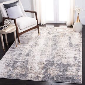 SAFAVIEH Aston Collection Area Rug - 8' x 10', Ivory & Grey, Modern Abstract Design, Non-Shedding & Easy Care, Ideal for High Traffic Areas in Living Room, Bedroom (ASN713A)