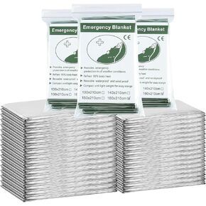 4-Pack Emergency Mylar Thermal Blankets -Space Blanket Survival kit Camping Blanket. Perfect for Outdoors, Hiking, Survival, Bug Out Bag, Marathons or First Aid 1