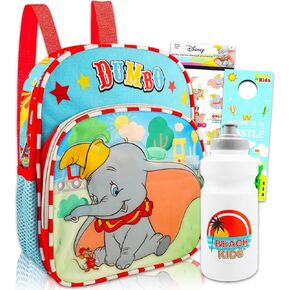 Disney Dumbo Mini Backpack Set for Kids - Bundle with 12" Dumbo Backpack with Water Bottle, Tattoos, More | Disney Dumbo Backpack Set for Boys, Girls