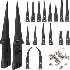 FEITA Anti Static Precision Tweezers ESD-Series Replacement Pointed, Curved & Flat Head, ESD Stainless Steel Twizzers Replaceable Carbon Fiber Plastic Tips With Locking Screws (8Types Each 1Pair)