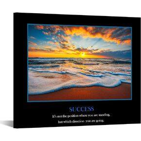 KREATIVE ARTS Motivational Self Positive Office Quotes Inspirational Success Poster Canvas Prints Beach Sunrise over the Tropical Sea Wall Art for Walls Decoration 20x24inch Ready to Hang