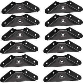 HOWDIA 12 Pcs Steel Corner Braces Joint Trapeziform Angle Code Brackets Corner Brace Support Bracket Fastener (Black) in Saudi Arabia
