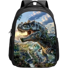 SARA NELL Kids Backpack Boys Dinosaur Backpack, Cool Boys Backpack, Ancient Dinosaur Group School Backpack, T-rex Dino Bookbag for Kids, 16 Inch Boy Backpack with 2 Compartments