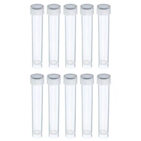 PATIKIL 10mL Plastic Test Tubes, 50 Pack Frozen Container Storage Clear Screw Cap for Lab Laboratory Science, Clear