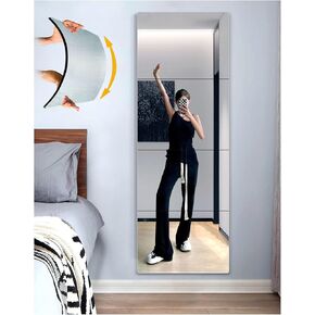 Shatterproof Full Length Wall Mirror Tiles,Made Of Unbreakable Plexiglass Acrylic,Extra Thick 0.16", 56"x14" 4Pcs 14"x14",Long Mirrors For Bedroom Door,Usde For Closet,Workout For Home Gym Body
