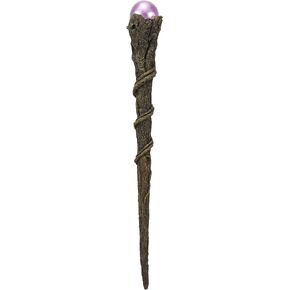 Ebros Broceliande Forest Merlin Sorcery Greenman Cosplay Wand with Purple Orb 14" Long Decorative Magical Witchcraft Fantasy Costume Prop Accessory Decor Collectible Figurine