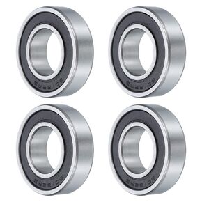 uxcell 4 Pcs 60/28-2RS Deep Groove Ball Bearing, 28mm x 52mm x 12mm High Carbon Chrome Steel Z3 Double Rubber Sealed Bearing (ABEC3)