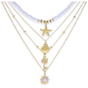 Layered Fashion Necklace Boho Multilayer Layered Pendant Necklaces Gold Necklaces Silver Necklace Pearl Layered Choker Necklace Bar Disc Necklace All Styles Women