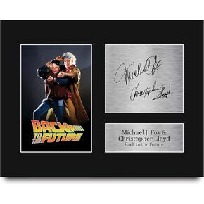 HWC Trading Back to the Future Printed Autograph USL Signed Michael J Fox Christopher Lloyd Print Photo Picture Display - US Letter Size