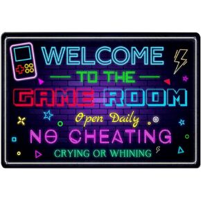Gaming Room Wall Decor,Metal Poste Gamer boys Bedroom Gamers Gift For Boy Boyfriend Metal Tin Sign 8 X 12 Inch