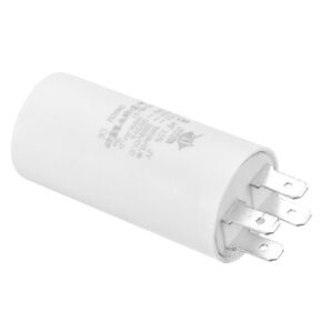 YOKIVE 8uF CBB60 Capacitor with 4 Pins, AC 450V(White, 62 x 30mm)