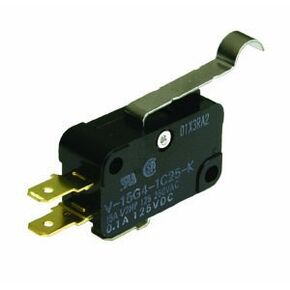 NTE Electronics 54-402 Standard Snap Action Switch, Spdt Circuit, 125G Operating Force, Simulated Roller Lever Actuator, Quick Connect Terminals, 15A, 250V