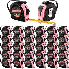 Kigeli 30 Pcs Tape Measure Bulk Pink 16 Feet Retractable Measuring Tape Self Locking Tape Measure for Women Easy Read Measurement Tape with Fractions 1/8 Measurement for Engineer Crafter in Saudi Arabia