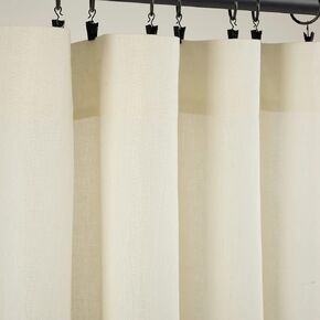 Lush Decor Belgian Flax Prewashed Linen Rich Cotton Blend Window Curtain Panel (Single Panel), 108" L x 50" W, Ivory